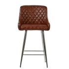 Vault Bar Stool Vintage Brown Leather & Chrome Base