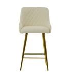 Vault Bar Stool Cream Boucle Fabric & Gold Base