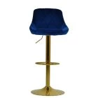 Dale Bar Stool Blue Velvet & Gold Base