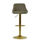 Dale Bar Stool Taupe Leather & Gold Base