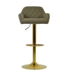 Manor Bar Stool Taupe Leather & Gold Base