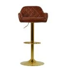 Manor Bar Stool Vintage Brown Leather & Gold Base