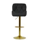 Bowston Bar Stool Black Leather & Gold Base