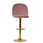 Clarris Bar Stool Pink Velvet & Gold Base