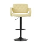 Zeus Bar Stool Cream Leather & Black Base