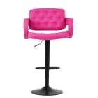 Zeus Bar Stool Hot Pink Leather & Black Base