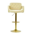Ludo Bar Stool Cream Leather & Gold Base