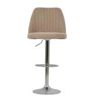 Darwin Bar Stool Fawn Brown Fabric & Chrome Base