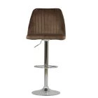 Darwin Bar Stool Mocha Velvet & Chrome Base