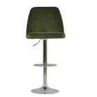 Darwin Bar Stool Olive Green Velvet & Chrome Base