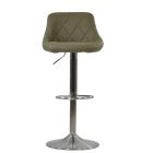 Ferrero Bar Stool Taupe Leather & Brushed Steel