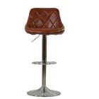 Ferrero Bar Stool Vintage Brown Leather & Brushed Steel