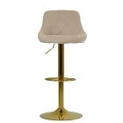 Dale Bar Stool Natural Cream Fabric & Gold