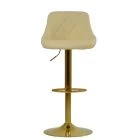 Dale Bar Stool Cream Leather & Gold