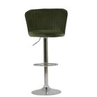 Jardin Bar Stool Olive Green Velvet & Chrome