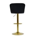 Heather Bar Stool Black Velvet & Gold