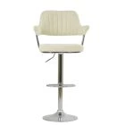 Perona Bar Stool Natural Cream Fabric & Chrome