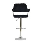 Perona Bar Stool Black Velvet & Chrome