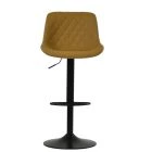 Torek Bar Stool Light Tan Brown Leather & Black