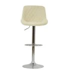 Mason Bar Stool Natural Cream Fabric & Chrome