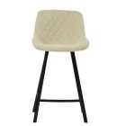 Matteo Bar Stool Natural Cream Fabric & Black 65cm
