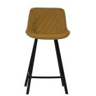 Matteo Bar Stool Light Tan Brown Leather & Black 65cm