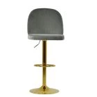 Clarris Bar Stool Grey Velvet & Gold Base