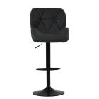 Cedar Bar Stool Black Leather & Black Base