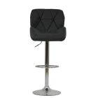 Eris Bar Stool Black Leather & Chrome Base