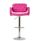 Chase Bar Stool Hot Pink Leather & Chrome Base