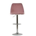 Darwin Bar Stool Pink Velvet & Chrome Base