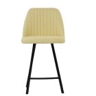 Nico Bar Stool Cream Leather & Black 75cm