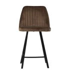 Nico Bar Stool Mocha Velvet & Black 75cm