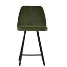 Nico Bar Stool Olive Green Velvet & Black 75cm