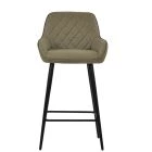 Carson Bar Stool Taupe Leather & Black