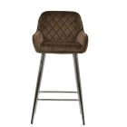Carson Bar Stool Mocha Velvet & Chrome