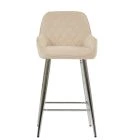 Carson Bar Stool Natural Cream Fabric & Chrome