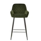 Carson Bar Stool Olive Green Velvet & Chrome