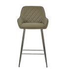Carson Bar Stool Taupe Leather & Chrome