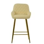 Carson Bar Stool Cream Leather & Gold