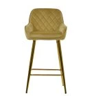 Carson Bar Stool Camel Velvet & Gold
