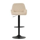 Arnside Bar Stool Natural Cream Fabric & Black