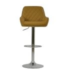 Albany Bar Stool Light Tan Brown Leather & Chrome