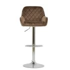Albany Bar Stool Mocha Velvet & Chrome