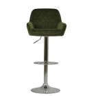 Albany Bar Stool Olive Green Velvet & Chrome