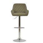 Albany Bar Stool Taupe Leather & Chrome