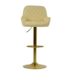 Roman Bar Stool Cream Leather & Gold
