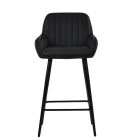 Hamilton Bar Stool Black Leather & Black