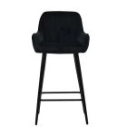 Hamilton Bar Stool Black Velvet & Black