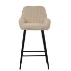 Hamilton Bar Stool Natural Cream Fabric & Black